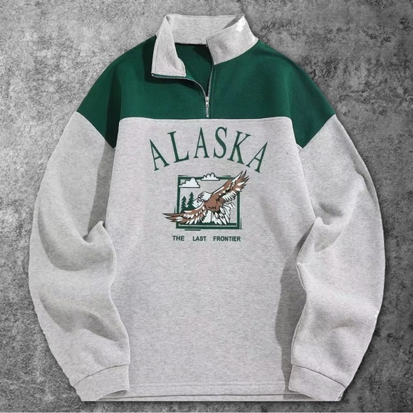 Green and Gray Alaska Pullover